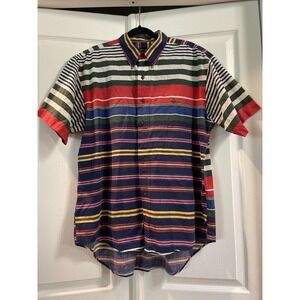 Vintage Colours by Alexander Julian Shirt‎ Mens 2XL Multi Stripe Button Down Y2k